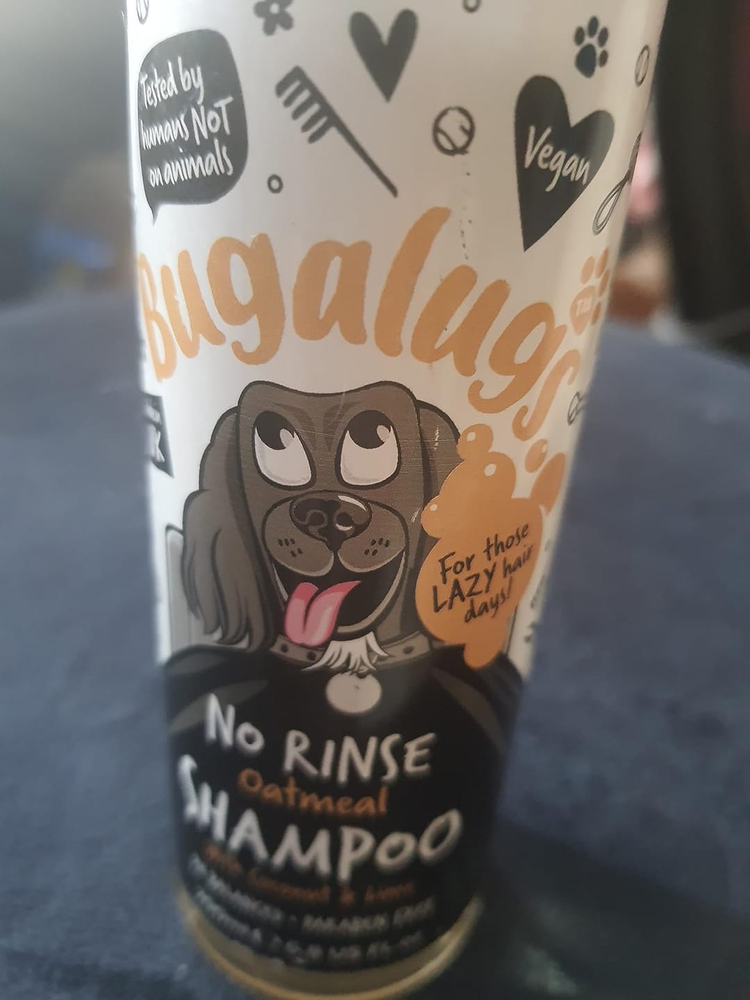Customer photo review of No Rinse Oatmeal Dog Shampoo with Coconut & Lime