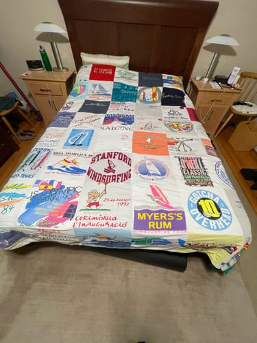 T-shirt quilt from stanford university by Ted from CA