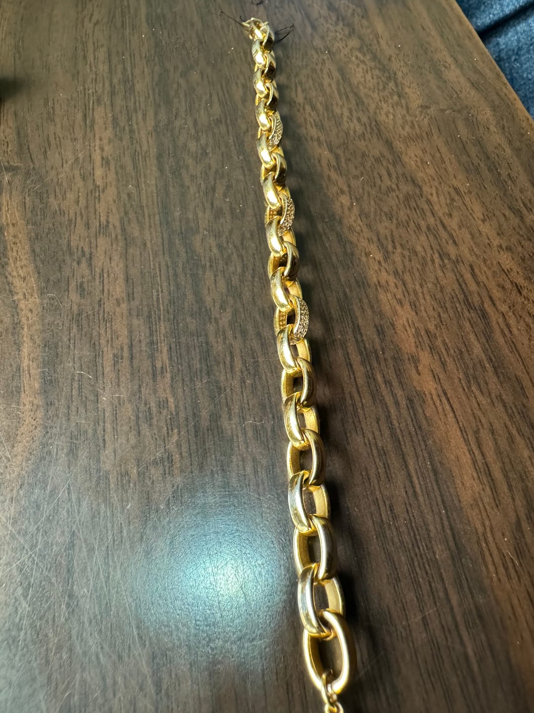 Customer photo review of Rolo Gold Plated Men's Silver Bracelet