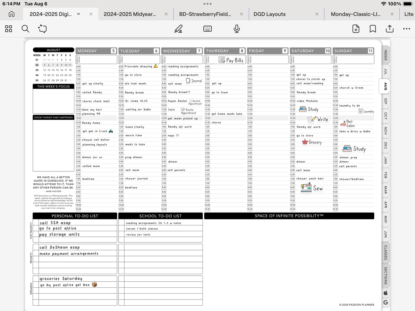 Customer photo review of Digital Student Planner - 2024-2025 Weekly & Daily - Academic Bundle