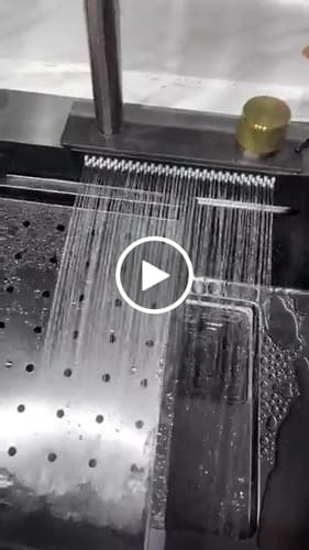 Customer video review of Ristafallet - Workstation Kitchen Sink Waterfall Stainless Steel Dish Basin