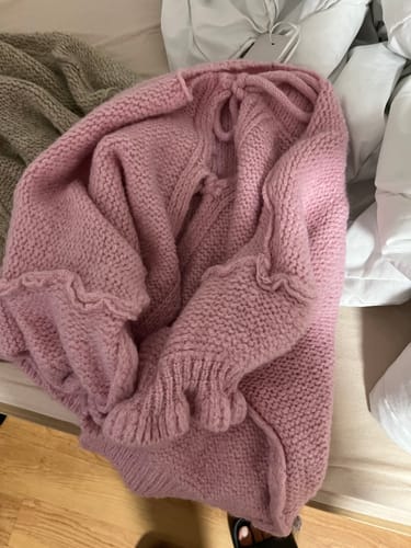 Customer photo review of Oversized Tulip Cardigan mit Schleifen