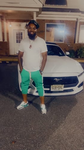 Customer photo review of Premium Side Stripe Zip Pocket Track Pants (Kelly Green - White)