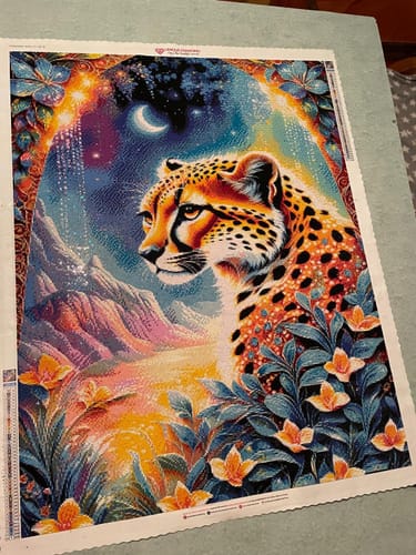 Customer photo review of 5D Diamond Painting AB Steine Leopard