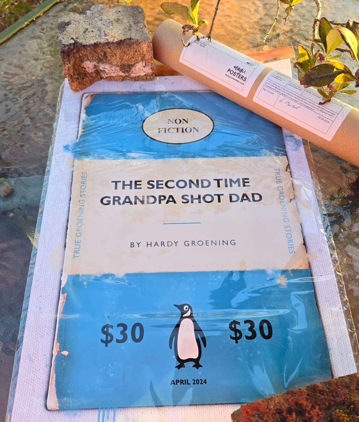 Customer photo review of Personalised Book Cover Art Print (Blue)