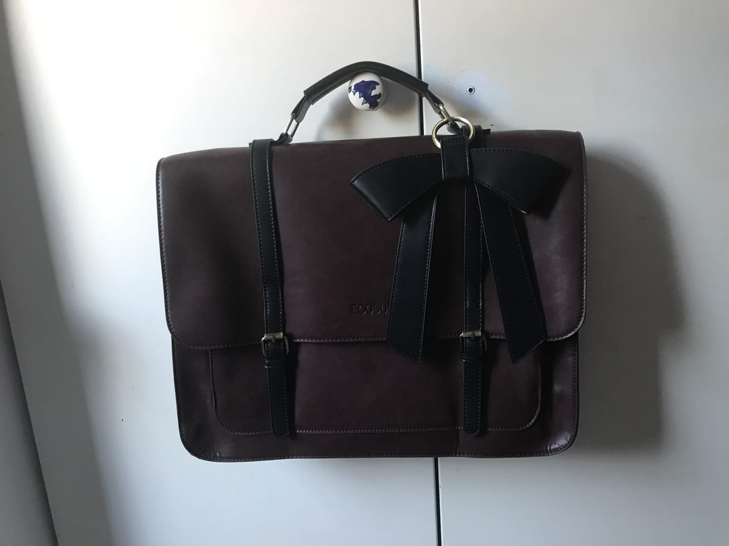 Customer photo review of Cocoa Truffle Ecosusi Classic Bow Briefcase