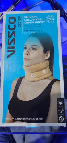 Customer photo review of Cervical Collar With Chin Support | Provides Moderate Support  & Stability to the Neck (Beige)