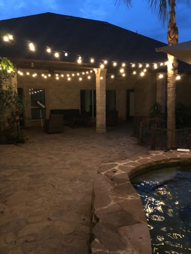 Customer photo review of LED Solar / USB Dual Power "Festoon" Globe String Lights