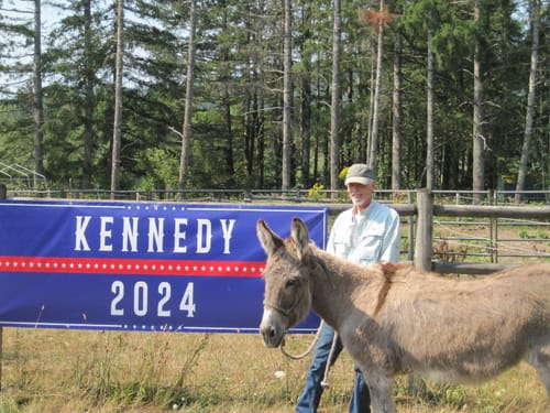 Customer photo review of Kennedy 2024 Banner Sign, 13 Oz Waterproof RFK Jr. Election 2024 Banner, Robert F. Kennedy Jr. For President 2024 Banner With Metal Grommets