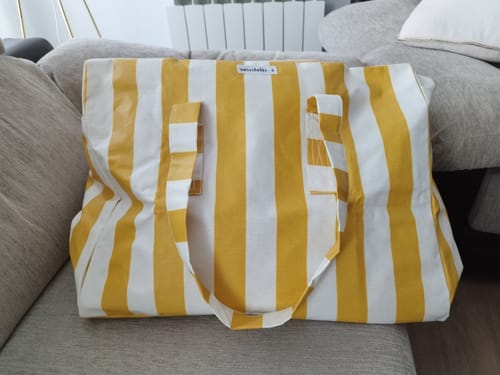Customer photo review of Bolsa MyBigBag Rayas Mostaza