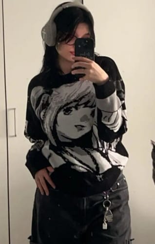 Customer photo review of Misa Loose Knit Sweater
