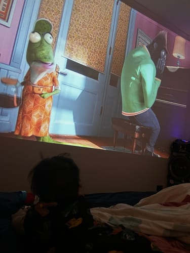 Customer photo review of MovieHub™ Ultra HD Projector + FREE Projector Screen
