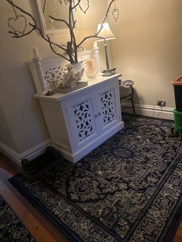 Customer photo review of Old World Harappan Tranistional Navy Rug