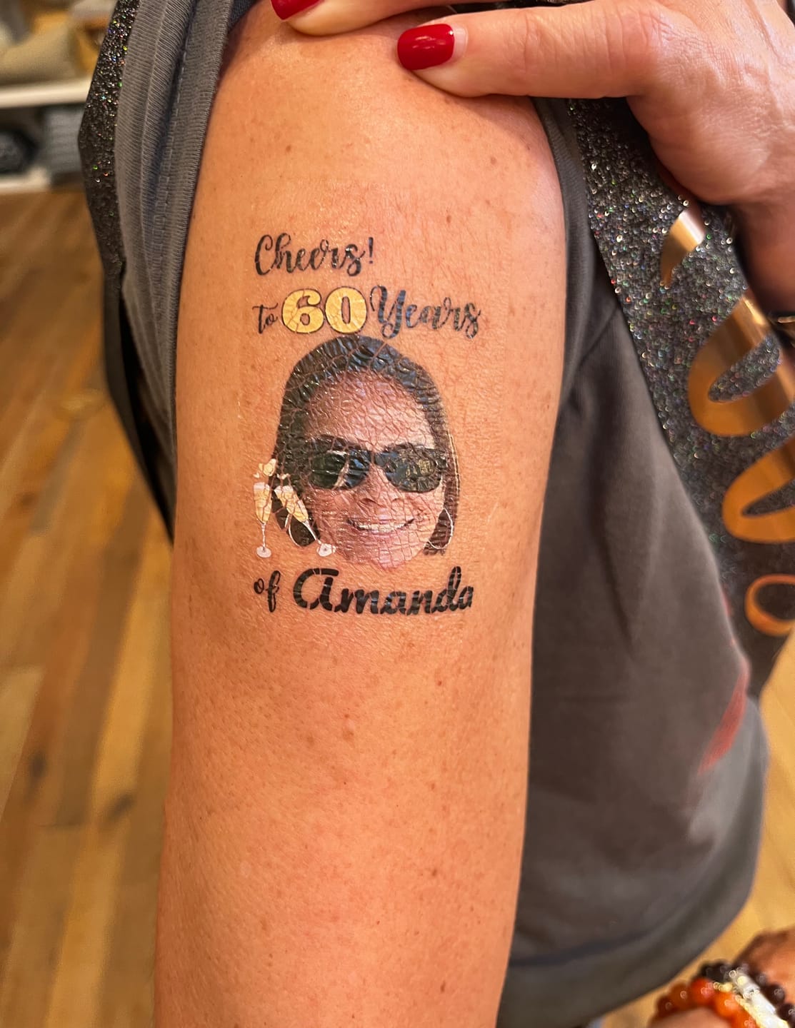 Customer photo review of Cheers to Years! - Temporary Tattoo