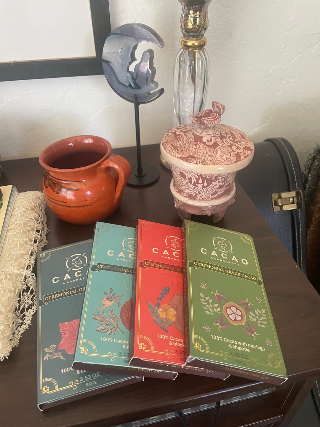 Customer photo review of Sacred Element Ceremonial Cacao Blends Variety Box (4 bars – 3.5 oz each)