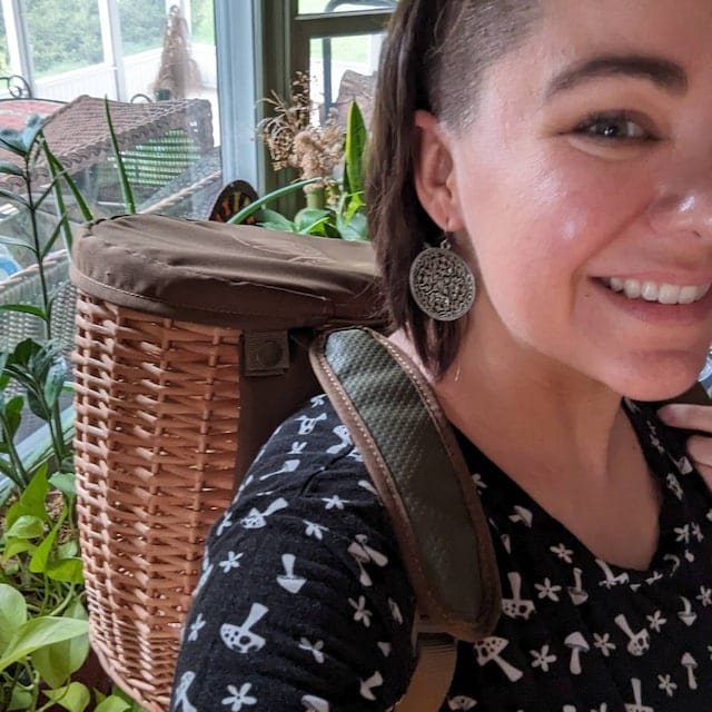 Customer photo review of Mushroom Picking Backpack, Wicker Basket, Foraging Basket Rucksack