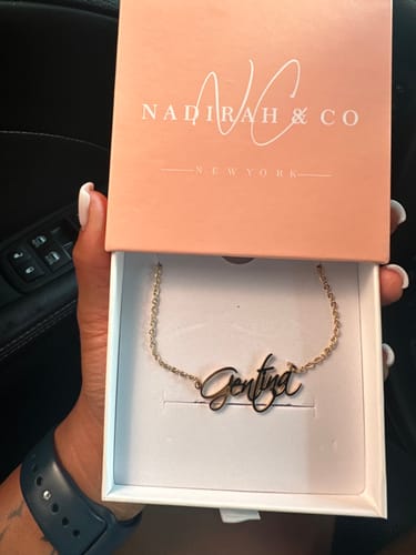 Customer photo review of Personalized Script Necklace