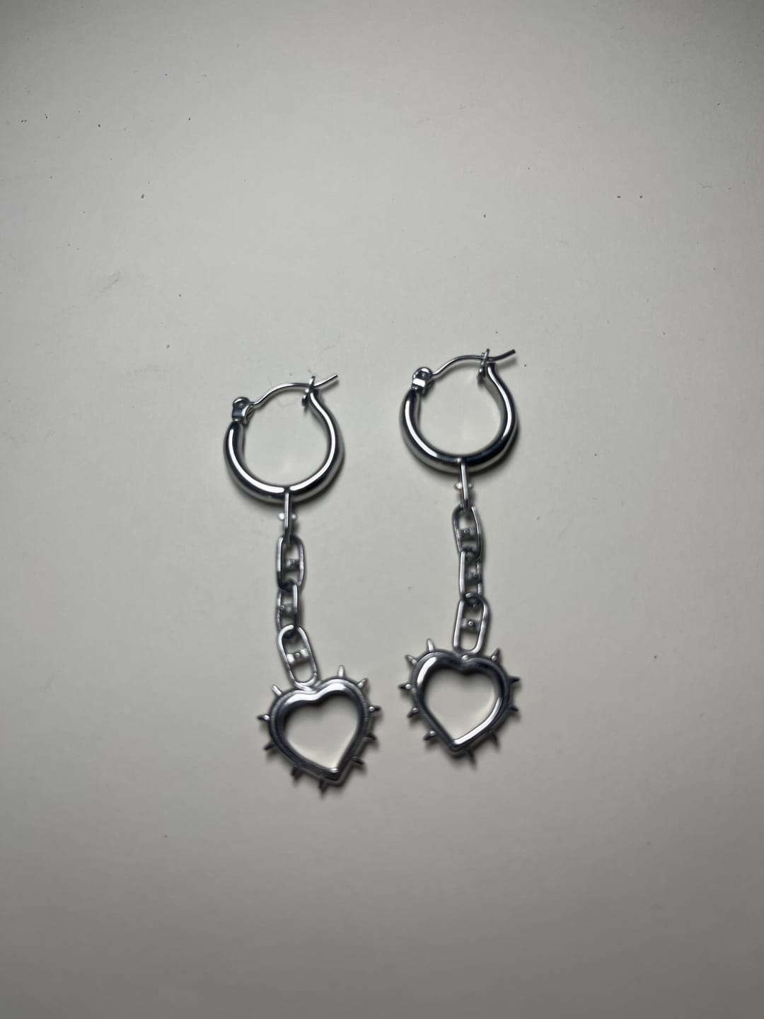 Customer photo review of SPIKE HEART EARRING