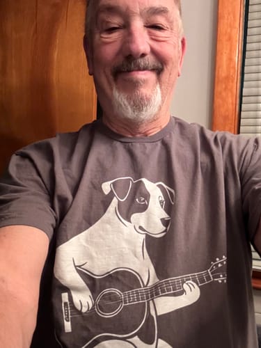 Customer photo review of Playing Pup T-Shirt