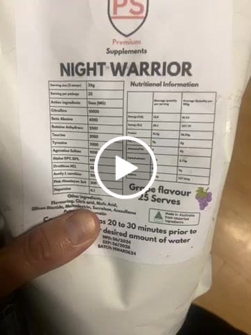 Customer video review of Night warrior Caffeine-free Pre-workout