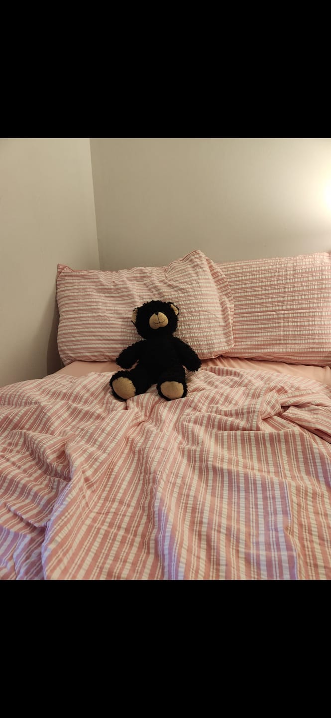 Customer photo review of Bubble Pink Stripes Bedding Set