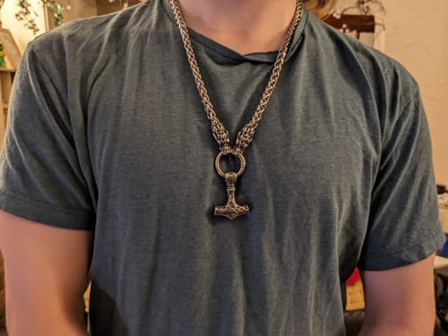 Customer photo review of Dragon Mjolnir Pendant