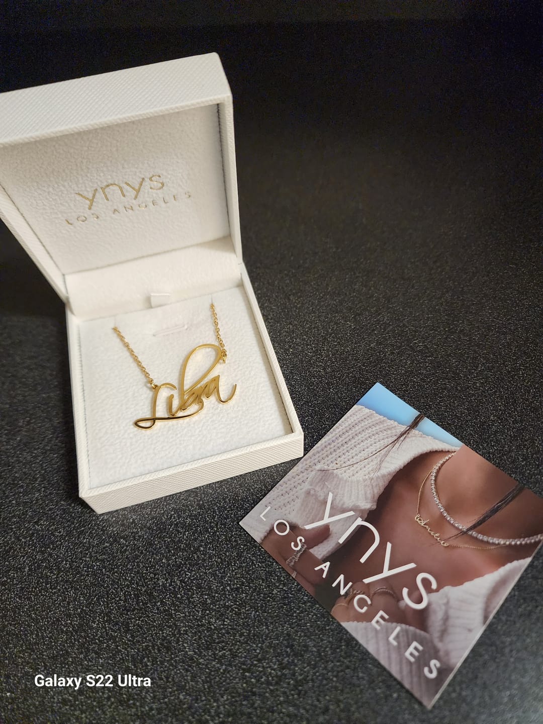 Customer photo review of Script Name Necklace