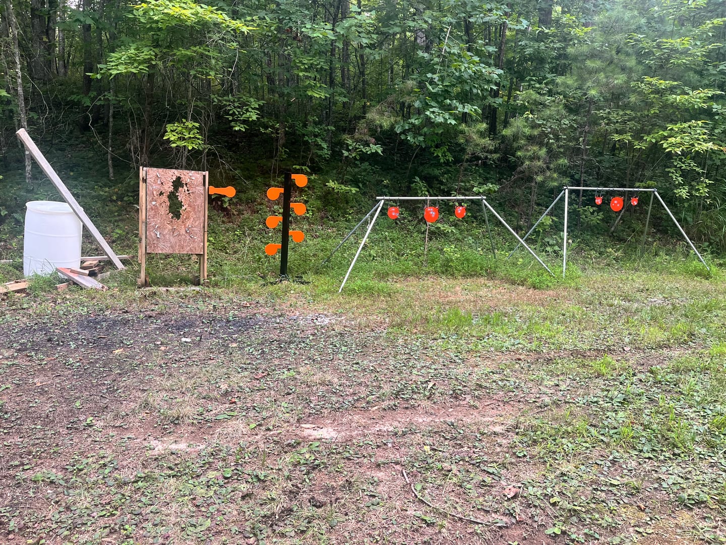 Customer photo review of 6" x 3/8" AR500 Steel Target Dueling Tree Stand