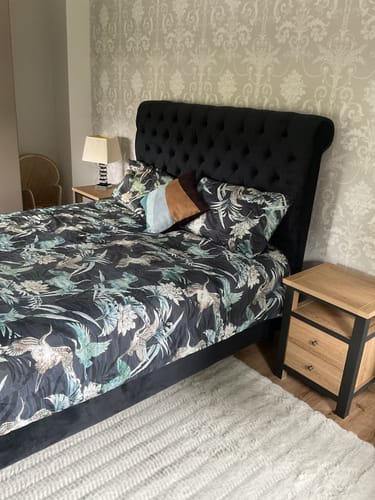 Customer photo review of Colorado Soft Cream Naple Chesterfield Sleigh Scroll Bed Frame