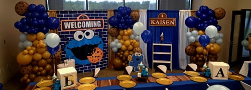 Customer photo review of Custom Fabric Backdrop for Birthday&Baby Shower&Wedding& Any Event Decorations