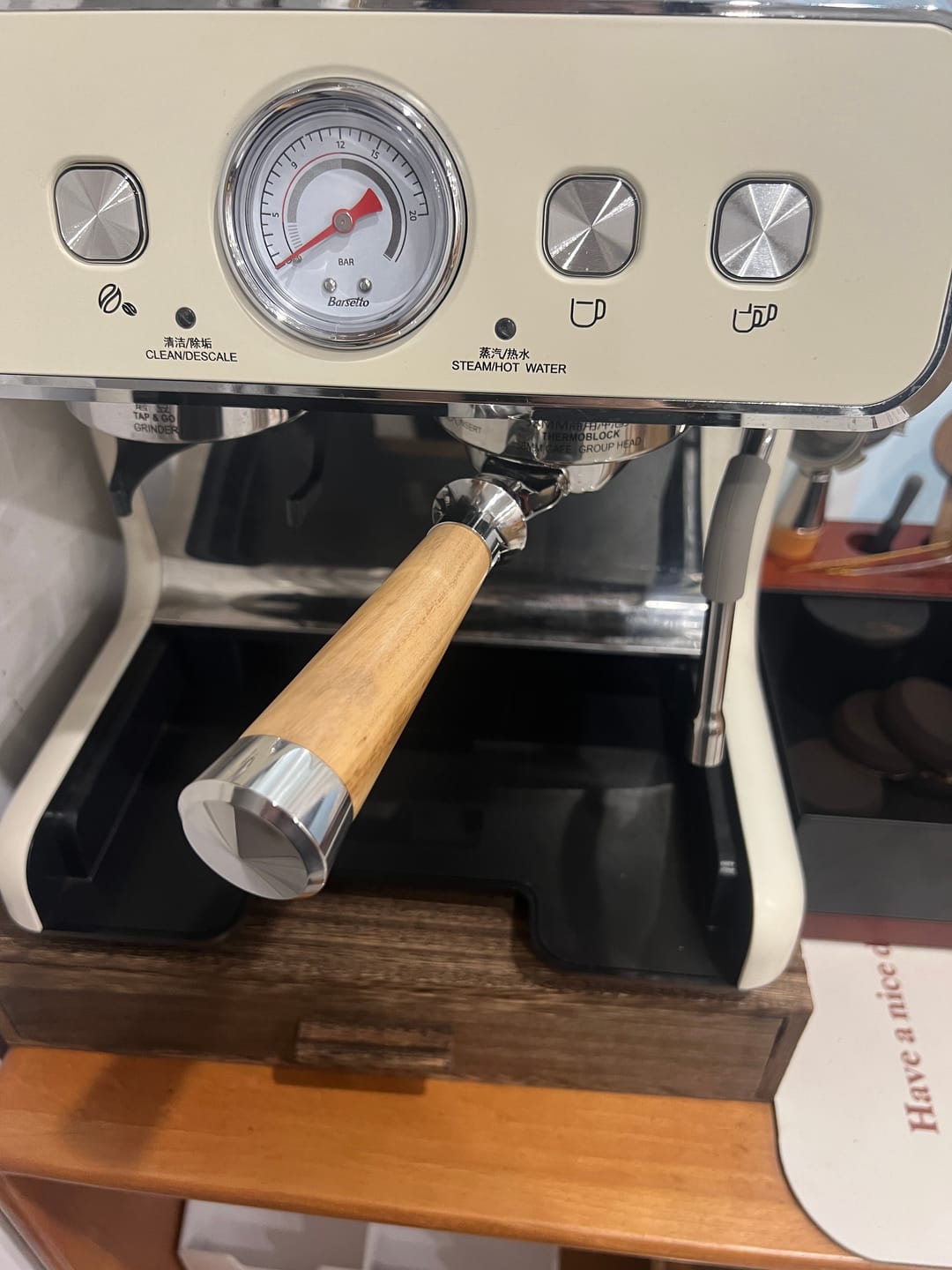 Customer photo review of Italian Handle Bottomless Portafilter 51/54/58mm - MUVNA