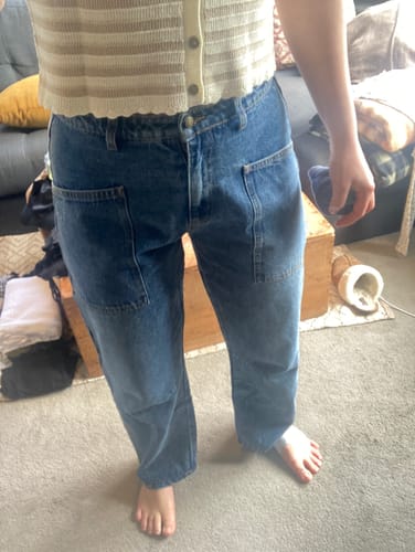 Customer photo review of Barrel Pant | Indigo