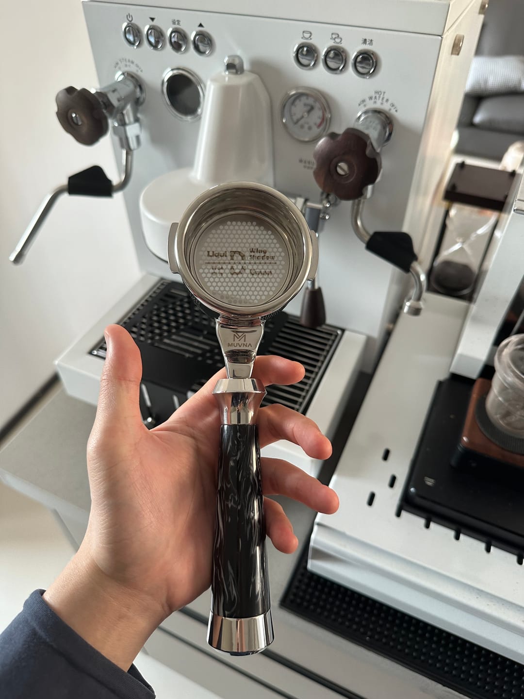 Customer photo review of Italian Handle Bottomless Portafilter 51/54/58mm - MUVNA