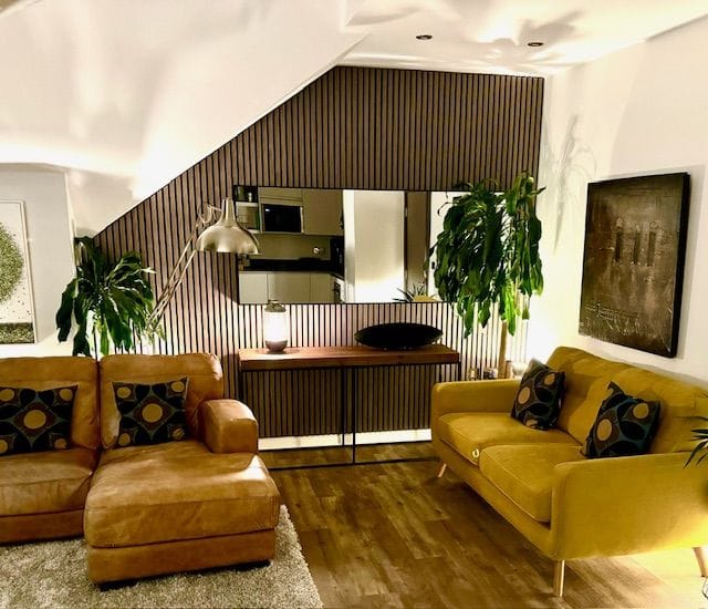 Customer photo review of Wooden Wall Panel | Walnut | Premium 3-sided Wood Veneer