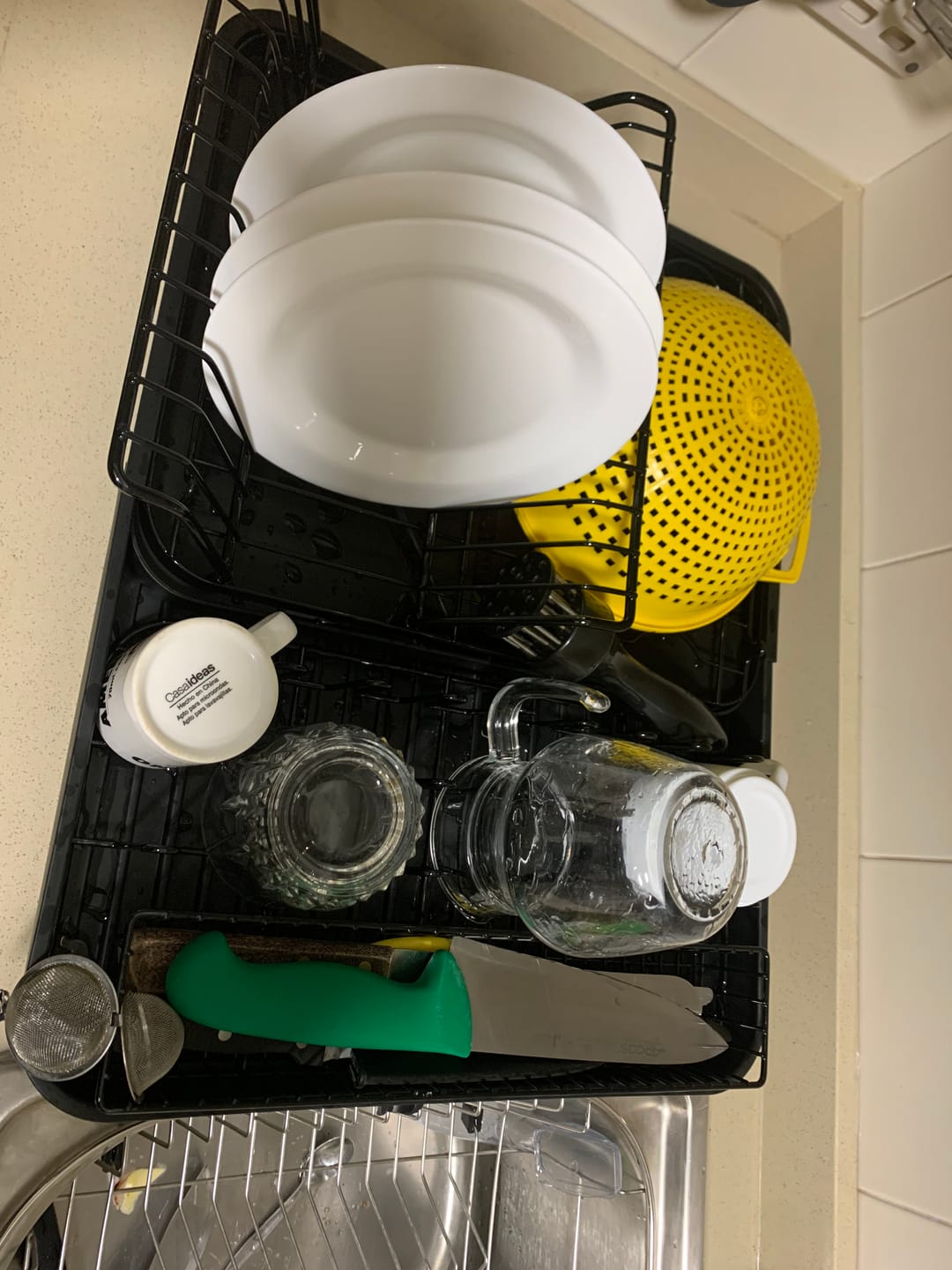 Customer photo review of Secaplatos Escurridor Cocina Acero Inoxidable Plegable Loza