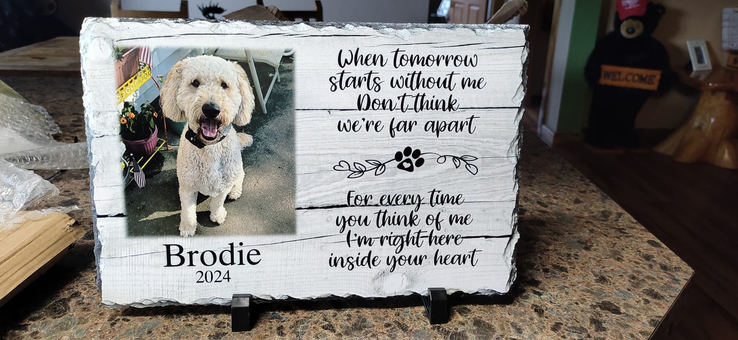 Customer photo review of Personalized Dog Memorial   When Tomorrow Starts without me  Personalized Picture Keepsake