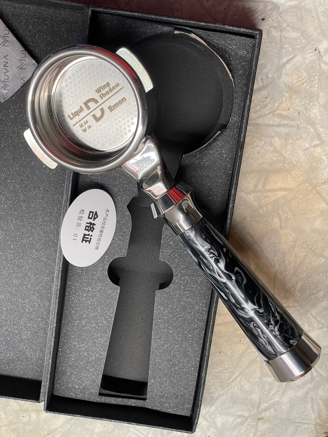 Customer photo review of Italian Handle Bottomless Portafilter 51/54/58mm - MUVNA