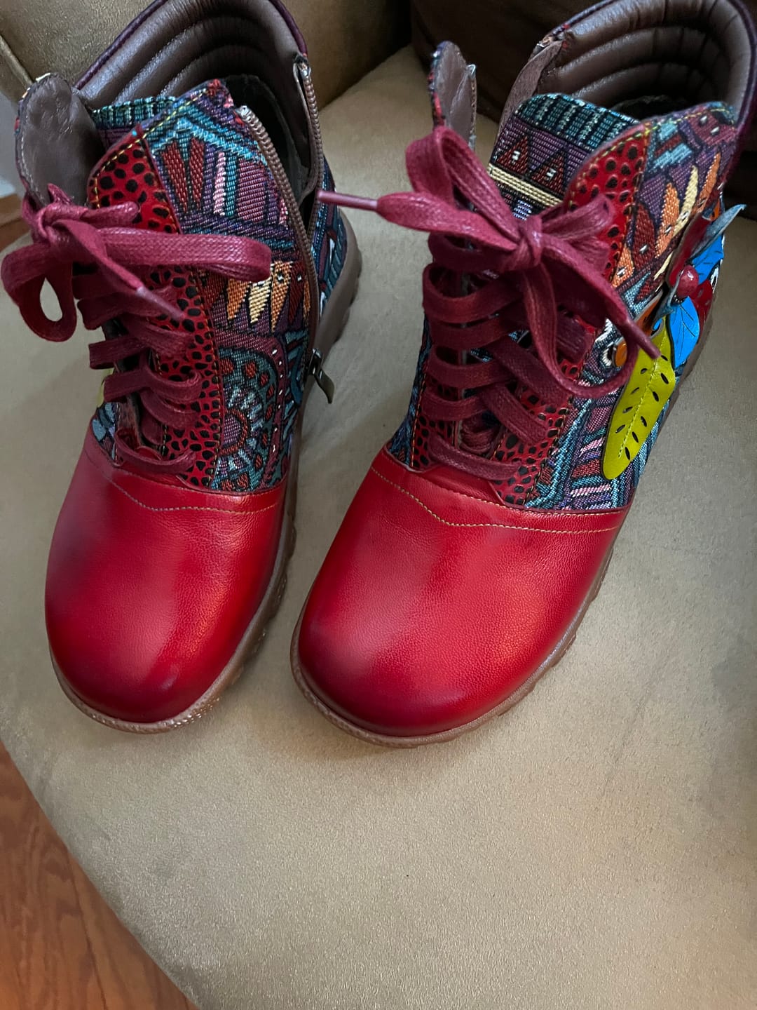 Customer photo review of Leather Handmade Comfortable Walking Boots