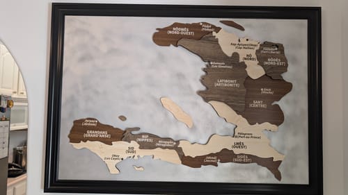 Customer photo review of Map of Haiti - Wood Wall Art Decor 3D and Multiyered