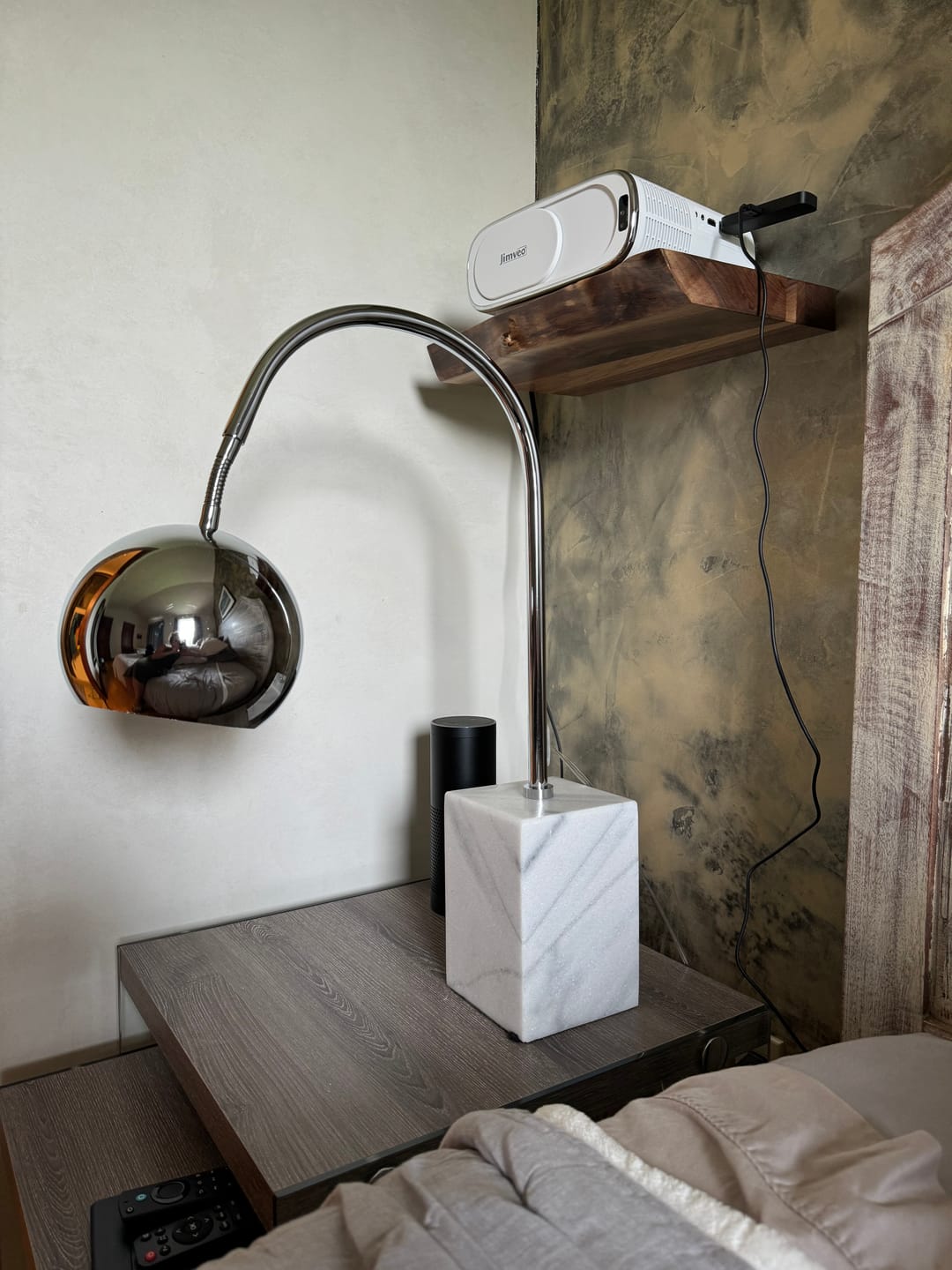 Customer photo review of Live Edge Walnut Floating Shelves