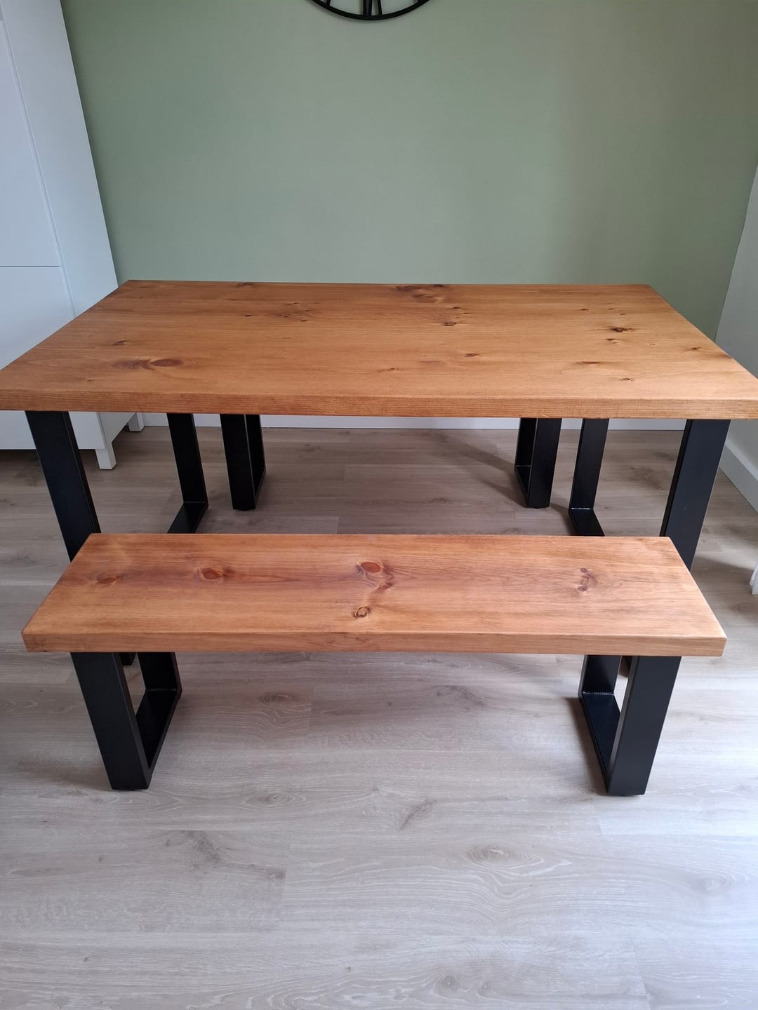 Customer photo review of Industrial Dining Table with Square Frame Leg