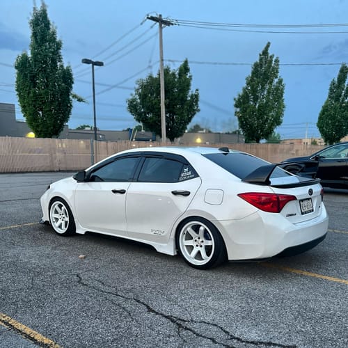 Customer photo review of Fit 2014-2019 Toyota Corolla TRD PRO Style JDM Side Body Skirts (Glossy Black White)