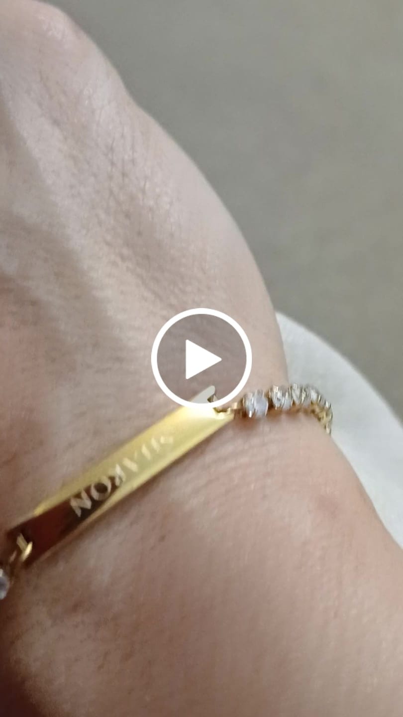 Customer video review of Engraved Tennis Bracelet Gold