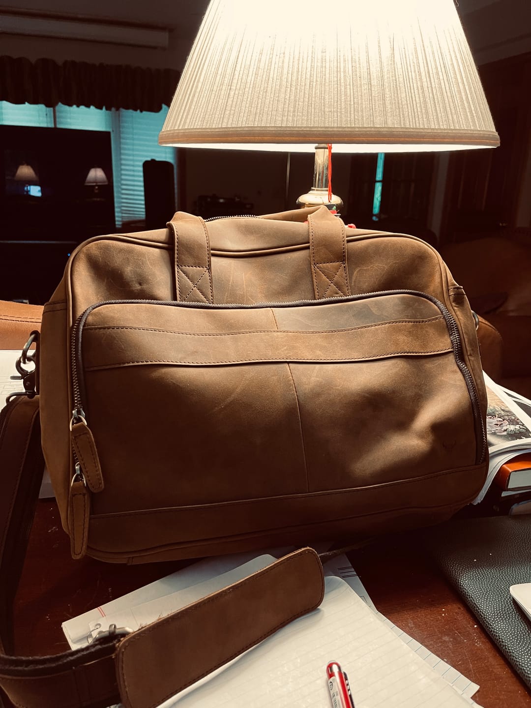 Customer photo review of Cleveland Leather Business Laptop Bag