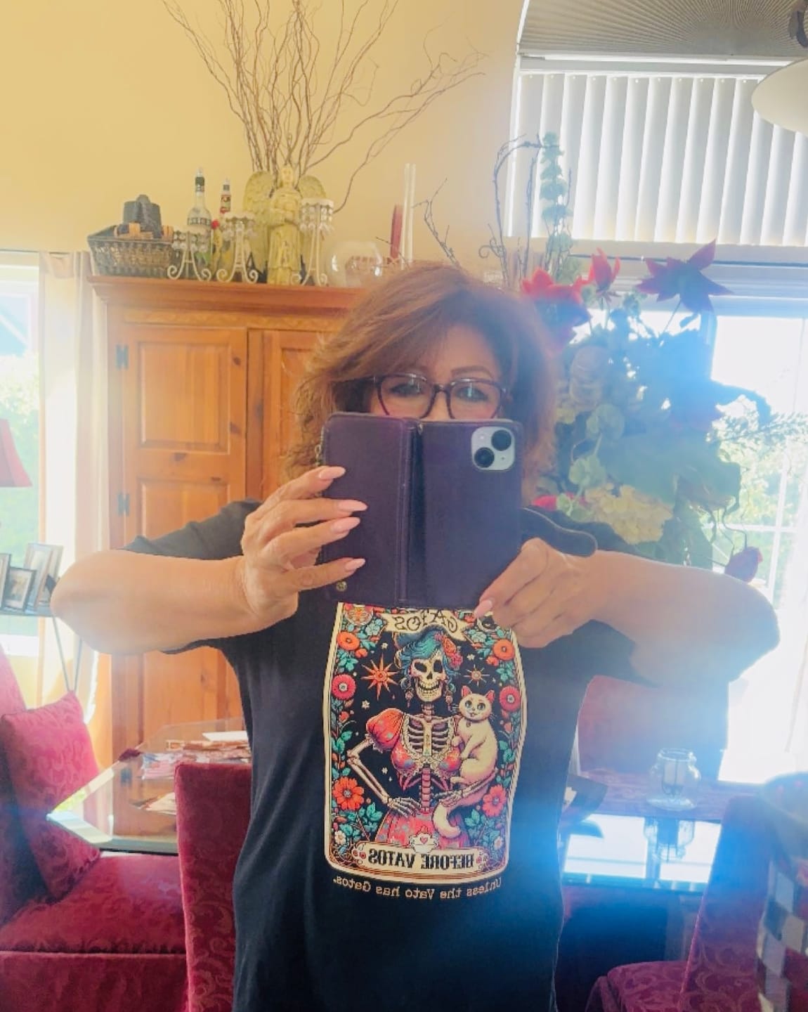 Customer photo review of Gatos Before Vatos Loteria OG T-Shirt