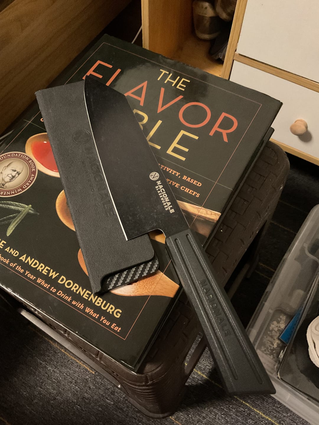 Customer photo review of 190mm Magnetic Knife Guard. Blackout PU