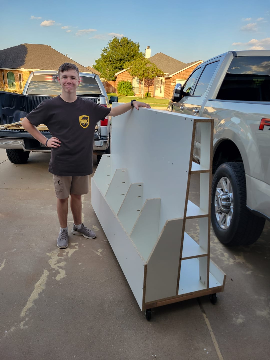 Customer photo review of Compact Wood Storage Cart Plans - Digital Download