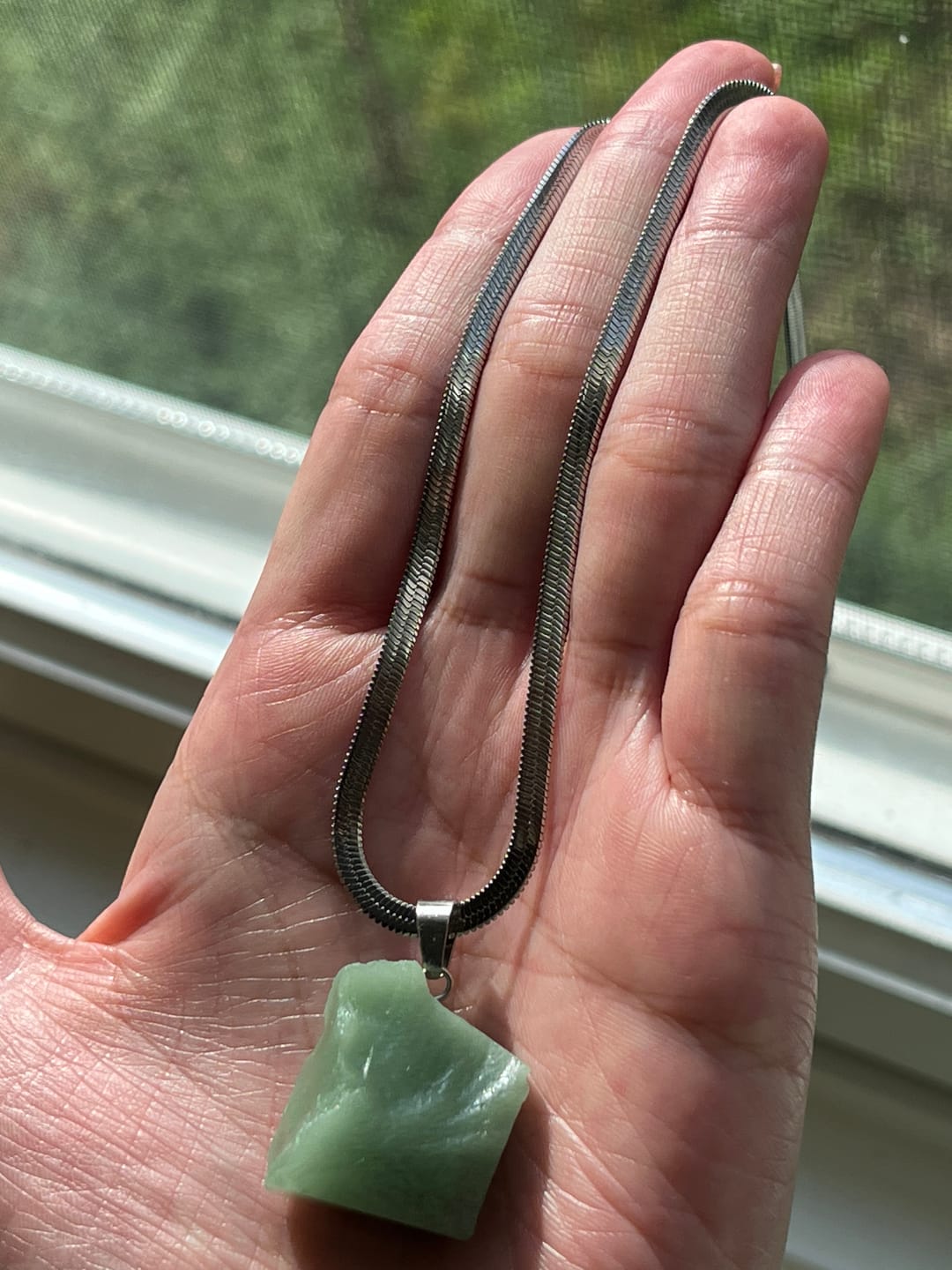 Customer photo review of Herringbone Necklace