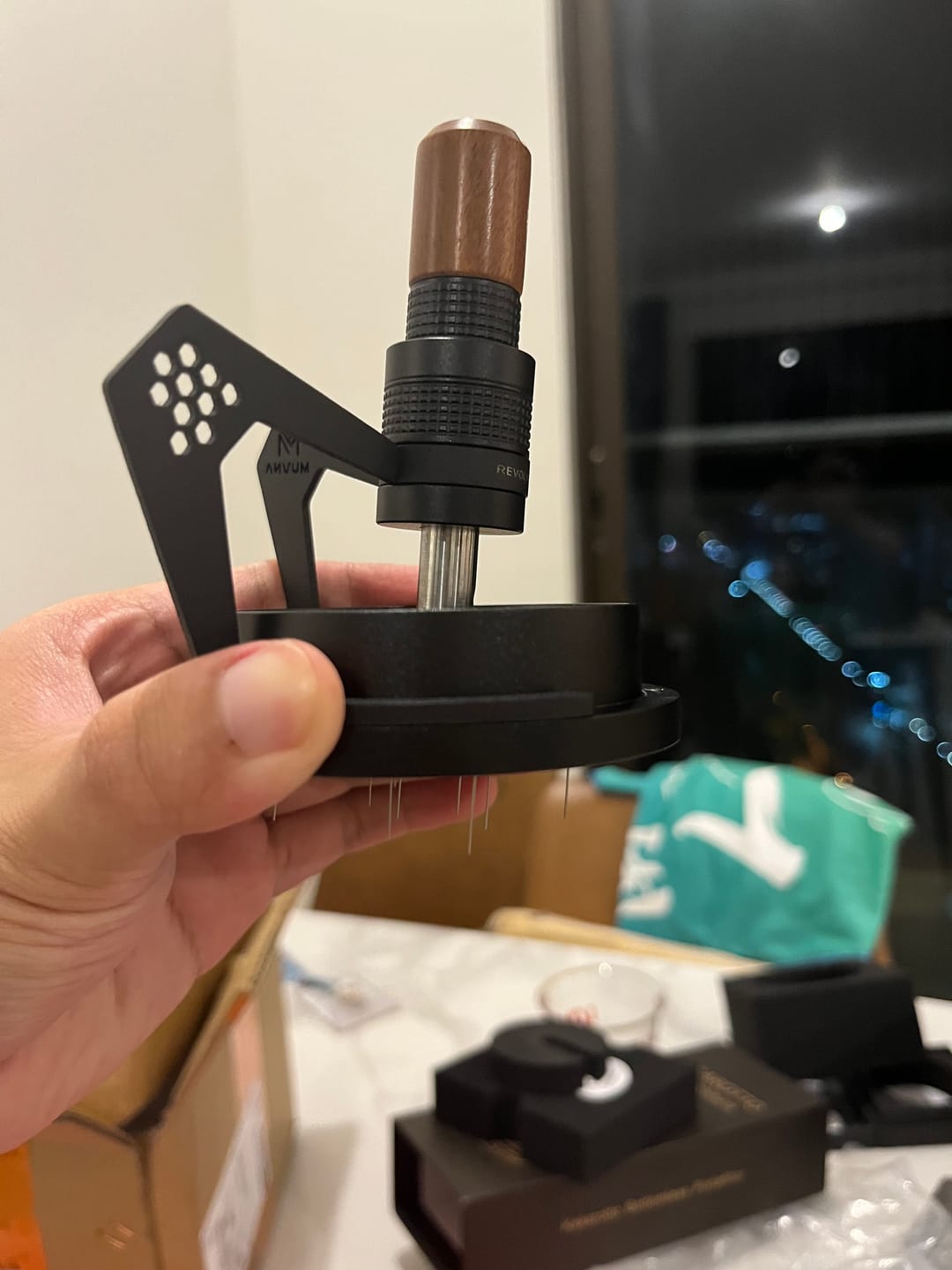 Customer photo review of Geared Spinning WDT Tool - Espresso Distribution - MUVNA