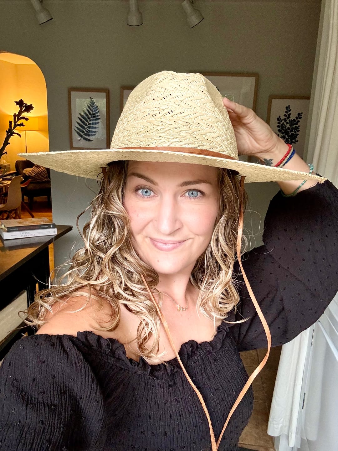 Alyssa G. wearing the Braided Ranchera Straw Hat